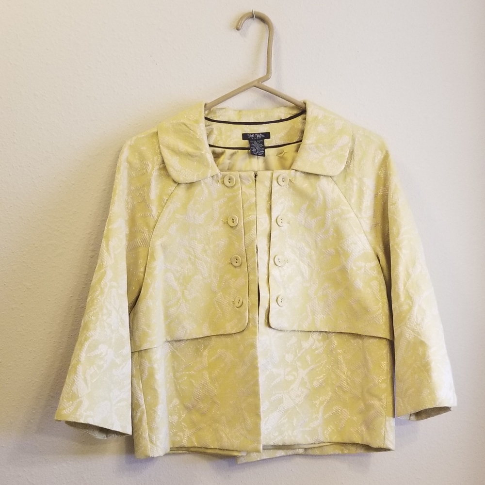 VTG 90s Bob Mackie Studio Gold Brocade Jacket